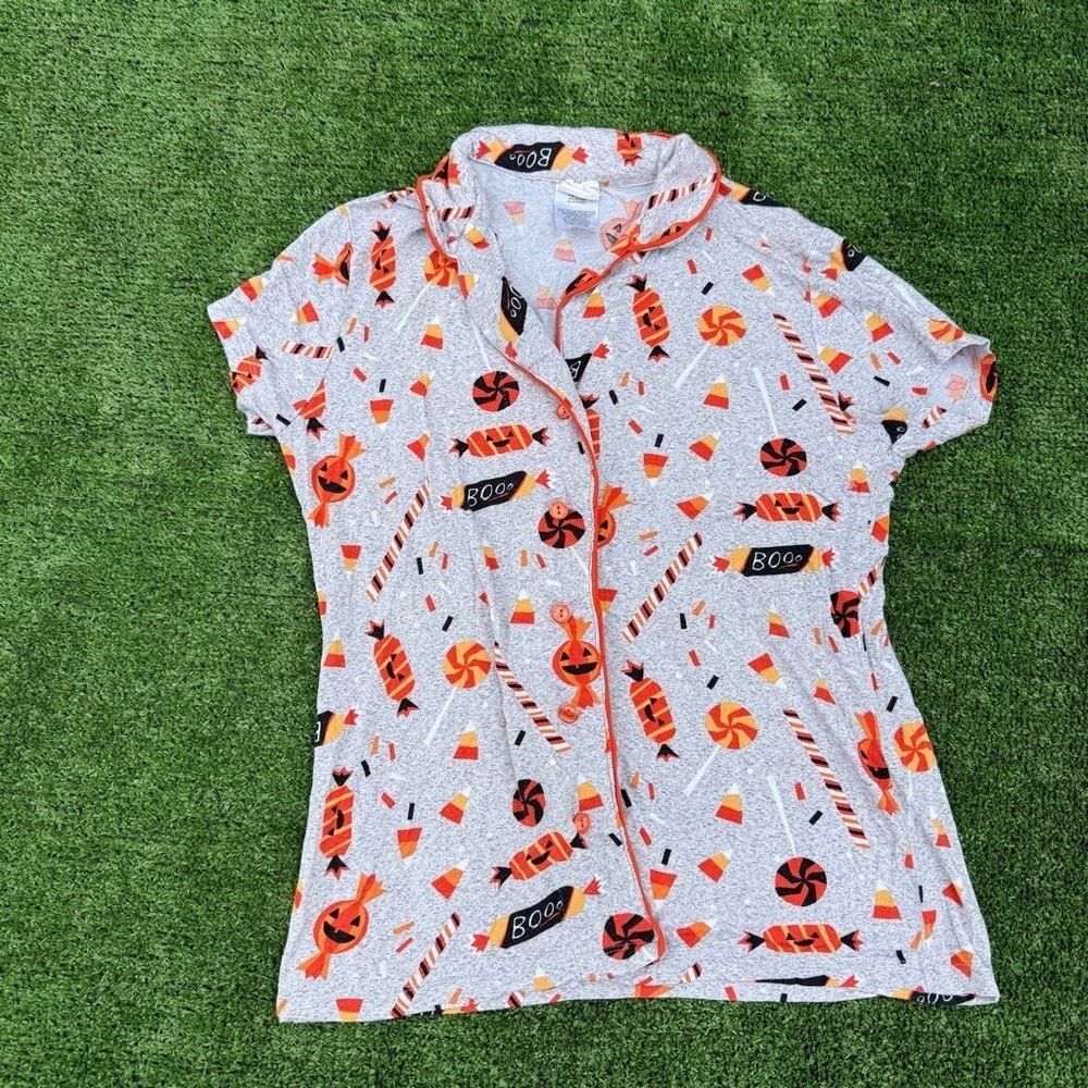 Munki Munki Halloween Candy Print Pajama Top, Size XS